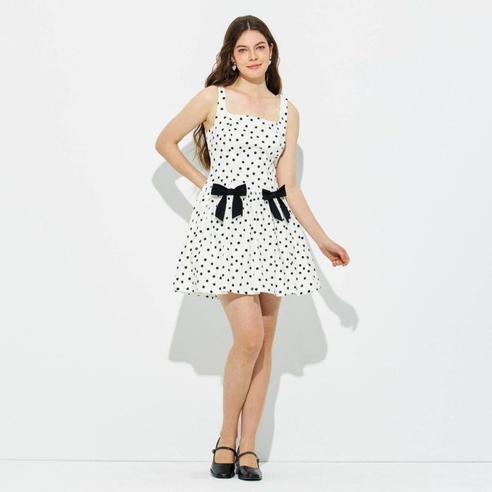 Wild Fable - Women's Bow Tie Accent Mini Dress - Wild Fable Cre Cream - Picture 3 of 3